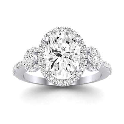 Lunaria Oval Moissanite Bridal Set whitegold