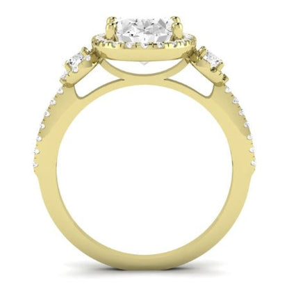 Lunaria Oval Moissanite Bridal Set yellowgold