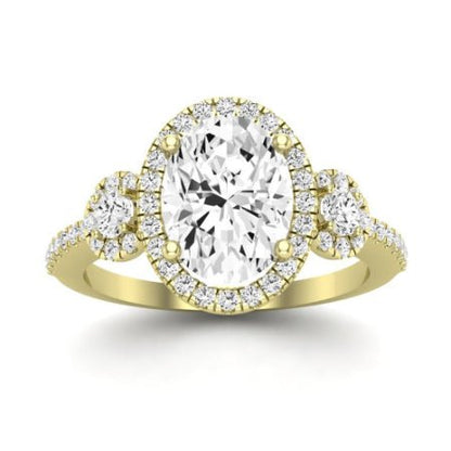 Lunaria Oval Moissanite Bridal Set yellowgold