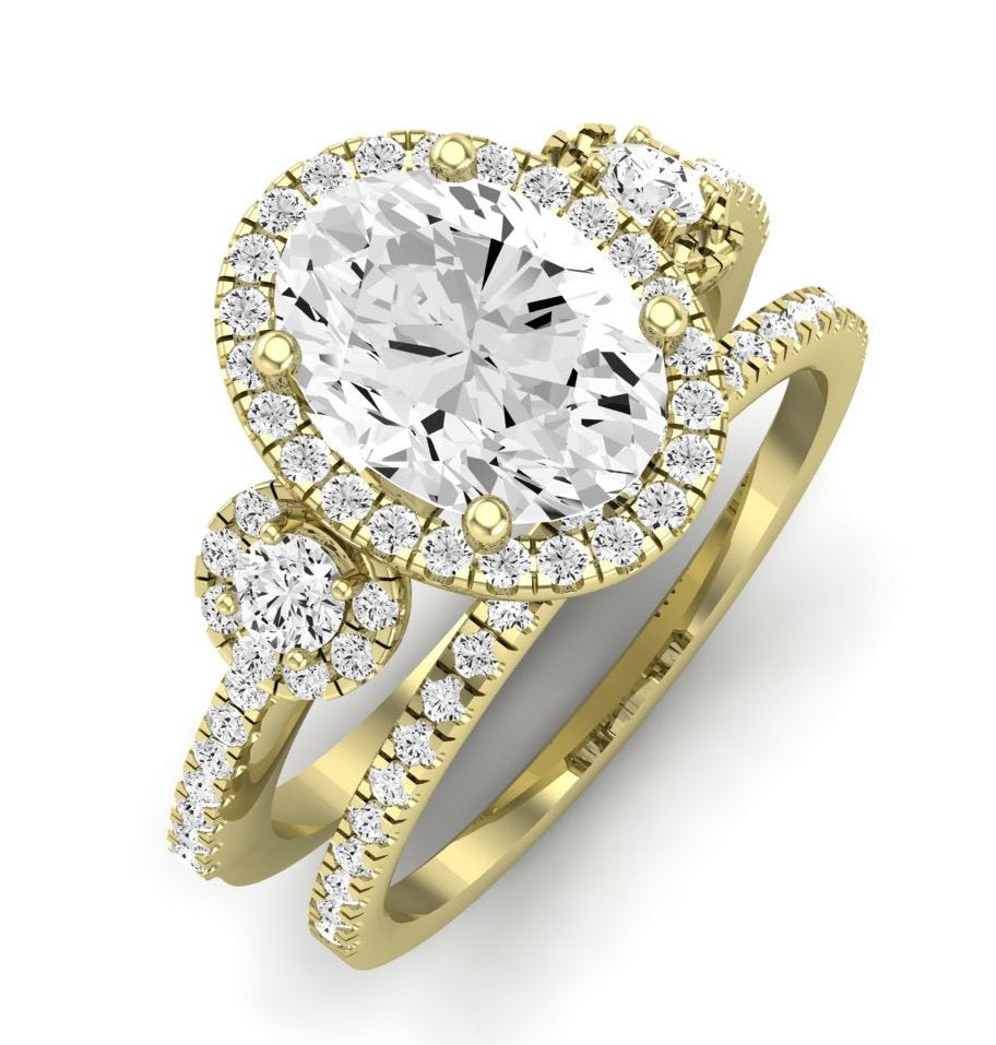 Lunaria Oval Moissanite Bridal Set yellowgold