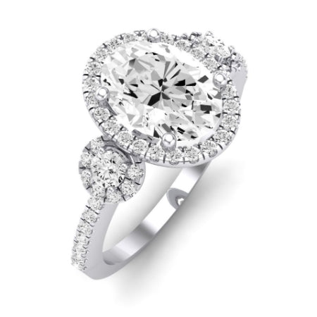 Lunaria Oval Moissanite Bridal Set whitegold