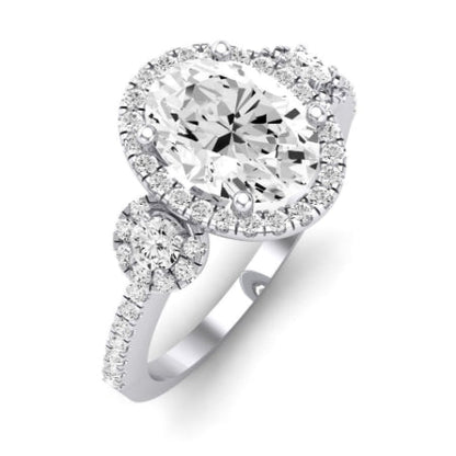 Lunaria Oval Moissanite Bridal Set whitegold