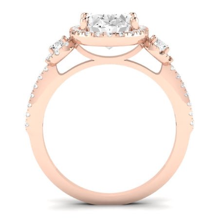 Lunaria Oval Moissanite Bridal Set rosegold