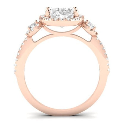 Lunaria Oval Moissanite Bridal Set rosegold
