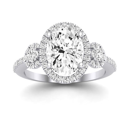 Lunaria Oval Moissanite Engagement Ring whitegold