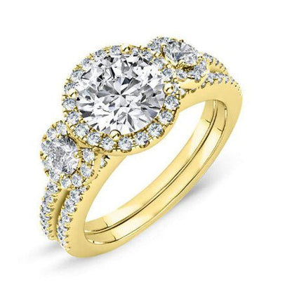 Lunaria Round Diamond Bridal Set (Lab Grown Igi Cert) yellowgold