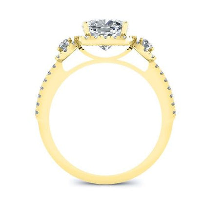 Lunaria Round Moissanite Bridal Set yellowgold