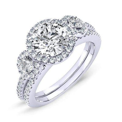 Lunaria Round Moissanite Bridal Set whitegold