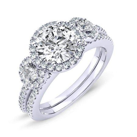 Lunaria Round Moissanite Bridal Set whitegold