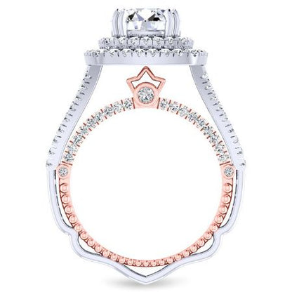 Lupin Round Moissanite Bridal Set whitegold