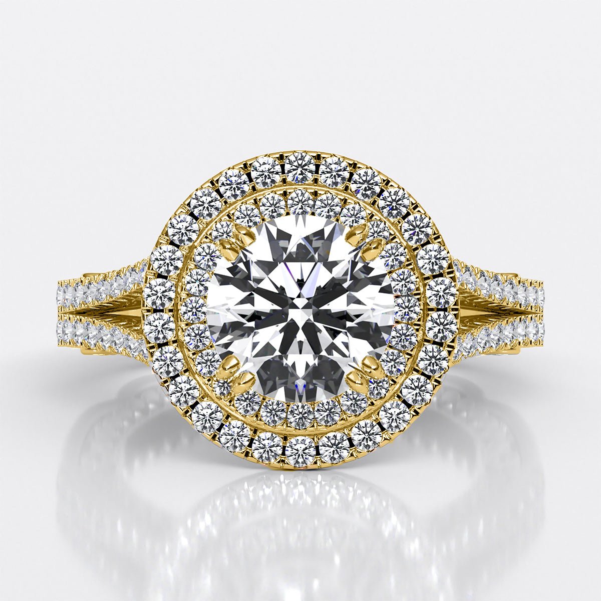 Lupin Round Moissanite Engagement Ring yellowgold