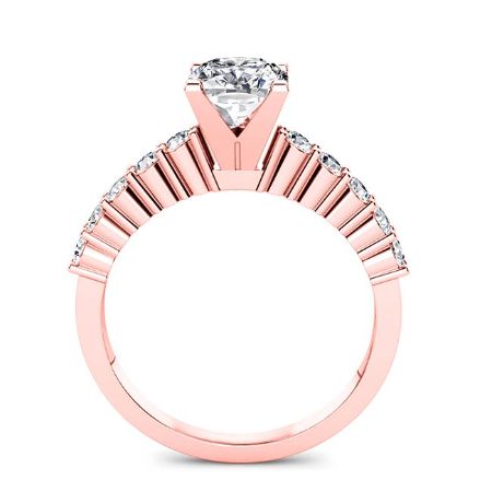 Magnolia Cushion Moissanite Bridal Set rosegold