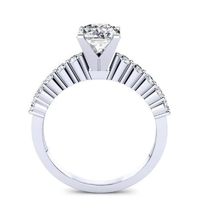 Magnolia Cushion Moissanite Bridal Set whitegold