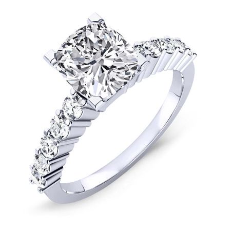 Magnolia Cushion Moissanite Bridal Set whitegold