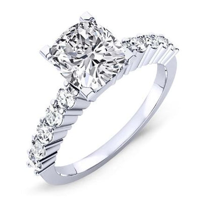 Magnolia Cushion Moissanite Bridal Set whitegold