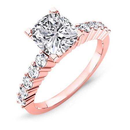 Magnolia Cushion Moissanite Bridal Set rosegold
