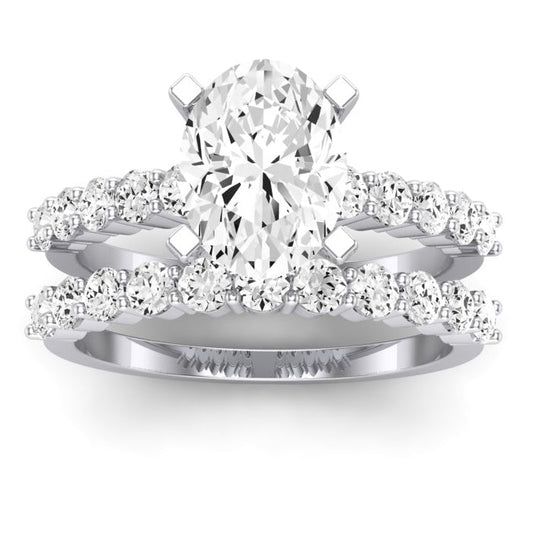 Magnolia Diamond Matching Band Only (does Not Include Engagement Ring) For Ring With Cushion Center whitegold