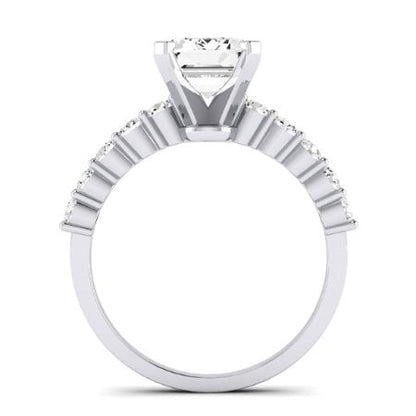 Magnolia Diamond Matching Band Only ( Engagement Ring Not Included) For Ring With Emerald Center whitegold