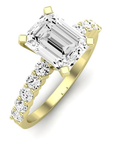 Magnolia Emerald Diamond Engagement Ring (Lab Grown Igi Cert) yellowgold