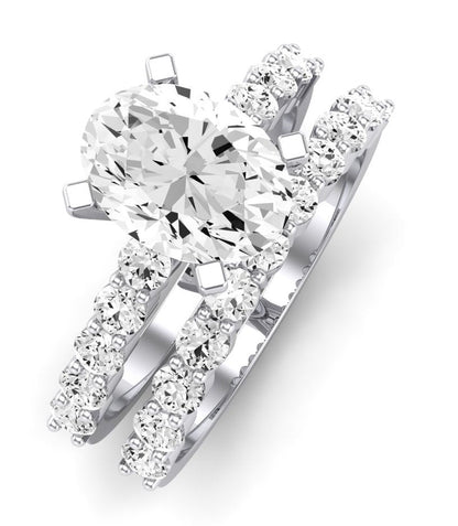Magnolia Moissanite Matching Band Only (does Not Include Engagement Ring) For Ring With Cushion Center whitegold