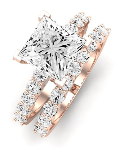 Magnolia Moissanite Matching Band Only (does Not Include Engagement Ring) For Ring With Princess Center rosegold