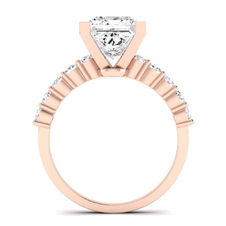 Magnolia Moissanite Matching Band Only (does Not Include Engagement Ring) For Ring With Princess Center rosegold