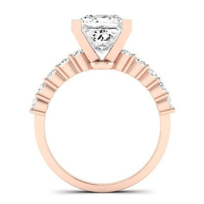 Magnolia Moissanite Matching Band Only (does Not Include Engagement Ring) For Ring With Princess Center rosegold