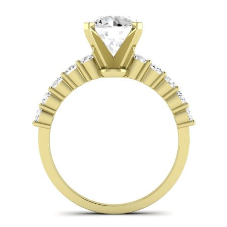 Magnolia Moissanite Matching Band Only (does Not Include Engagement Ring) For Ring With Round Center yellowgold