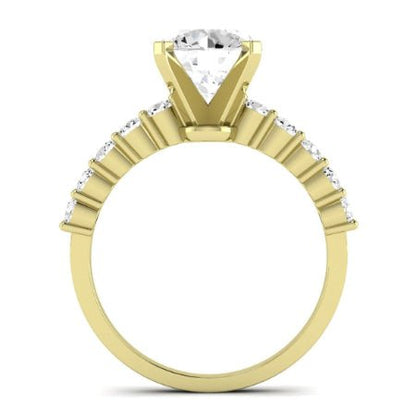 Magnolia Moissanite Matching Band Only (does Not Include Engagement Ring) For Ring With Round Center yellowgold