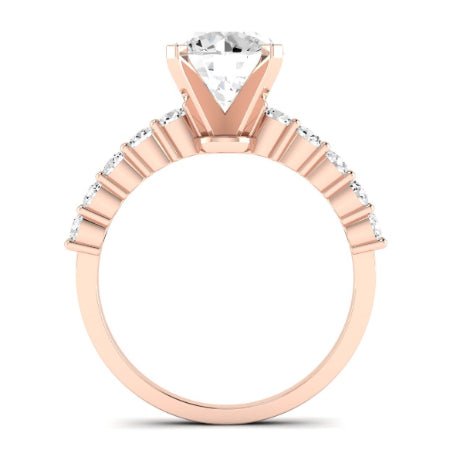 Magnolia Moissanite Matching Band Only (does Not Include Engagement Ring) For Ring With Round Center rosegold