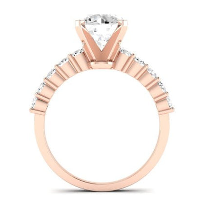Magnolia Moissanite Matching Band Only (does Not Include Engagement Ring) For Ring With Round Center rosegold