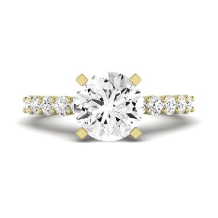 Magnolia Moissanite Matching Band Only (does Not Include Engagement Ring) For Ring With Round Center yellowgold