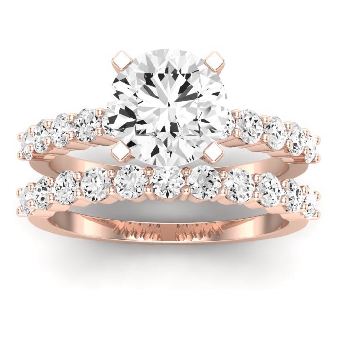 Magnolia Moissanite Matching Band Only (does Not Include Engagement Ring) For Ring With Round Center rosegold