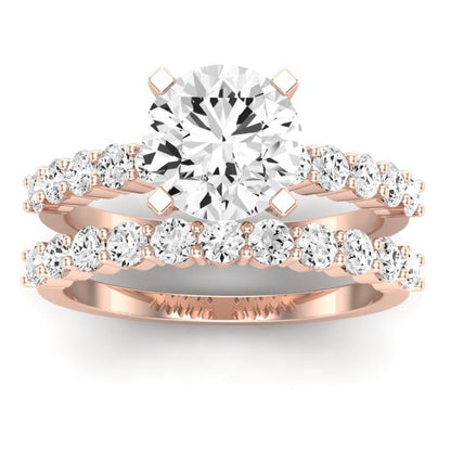 Magnolia Moissanite Matching Band Only (does Not Include Engagement Ring) For Ring With Round Center rosegold