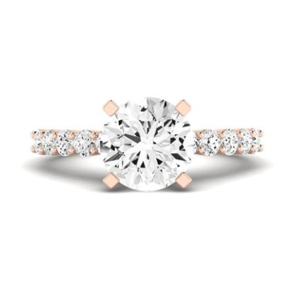 Magnolia Moissanite Matching Band Only (does Not Include Engagement Ring) For Ring With Round Center rosegold