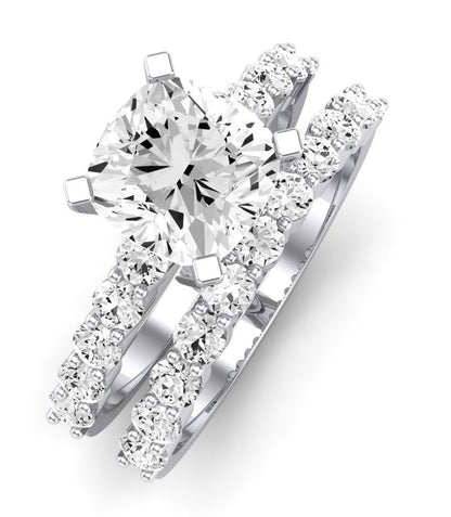 Magnolia Moissanite Matching Band Only (does Not Include Engagement Ring) For Ring With Round Center whitegold