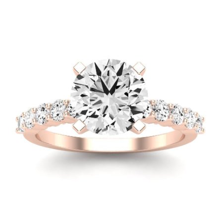 Magnolia Moissanite Matching Band Only (does Not Include Engagement Ring) For Ring With Round Center rosegold