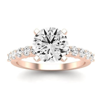 Magnolia Moissanite Matching Band Only (does Not Include Engagement Ring) For Ring With Round Center rosegold