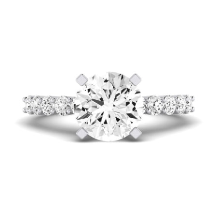 Magnolia Moissanite Matching Band Only (does Not Include Engagement Ring) For Ring With Round Center whitegold