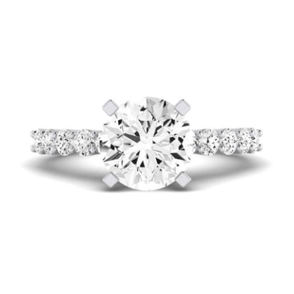 Magnolia Moissanite Matching Band Only (does Not Include Engagement Ring) For Ring With Round Center whitegold