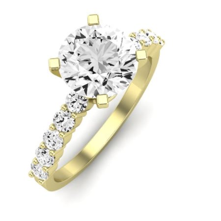 Magnolia Moissanite Matching Band Only (does Not Include Engagement Ring) For Ring With Round Center yellowgold