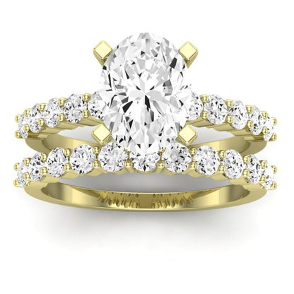 Magnolia Oval Moissanite Bridal Set yellowgold