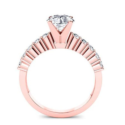 Magnolia Round Moissanite Bridal Set rosegold