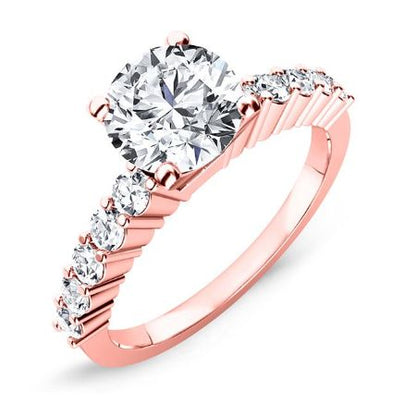 Magnolia Round Moissanite Bridal Set rosegold