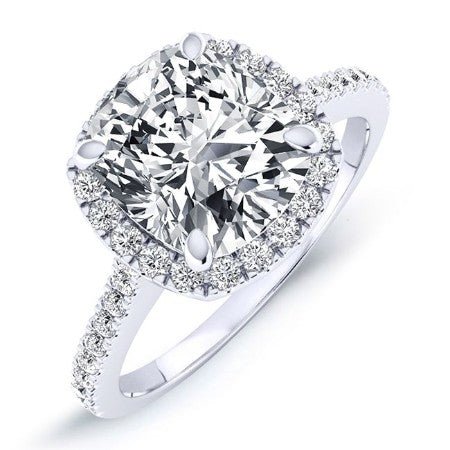Mallow Cushion Moissanite Bridal Set whitegold