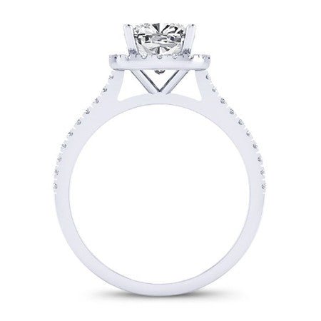 Mallow Cushion Moissanite Bridal Set whitegold