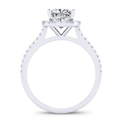 Mallow Cushion Moissanite Bridal Set whitegold