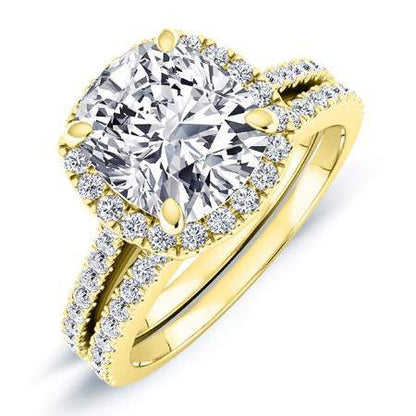 Mallow Cushion Moissanite Bridal Set yellowgold