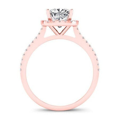 Mallow Cushion Moissanite Bridal Set rosegold