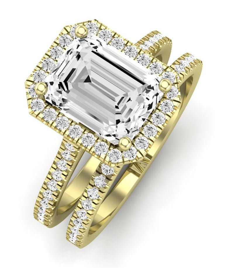 Mallow Diamond Matching Band Only (does Not Include Engagement Ring)   For Ring With Emerald Center yellowgold